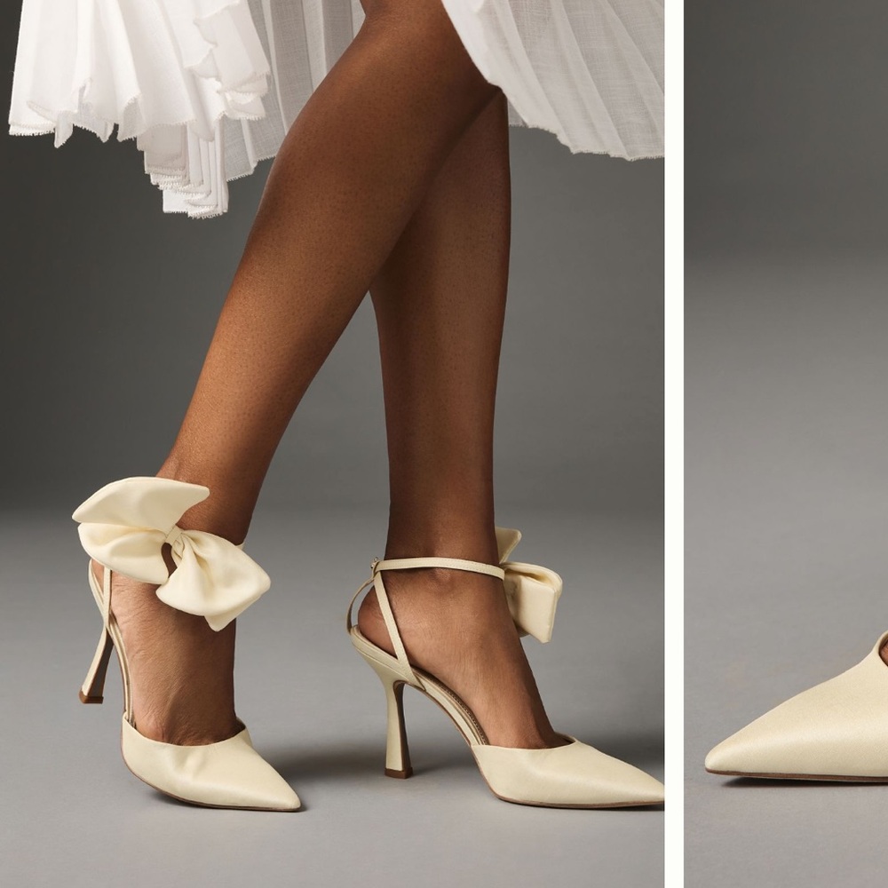 Sam Edelman Women's Halie Ankle Strap Bow High Heel Pumps - size 7.5